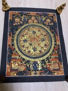 《 チベット密教　新品　1点物 》 仏陀　釈迦　仏教　密教　タンカ　曼荼羅　手描き　33