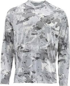 Simms Solarflex Hoody シムス 長袖 ソーラーフレックス　 フーディー　シャツ Cloud Camo Grey US:M JP:L 