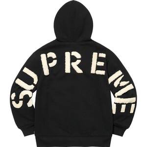 【新品未使用】 22AW 23 新品 Supreme シュプリーム FAUX FUR LINED ZIP UP HOODIE SWEATSHIRT フーディー スウェット BLACK S ブラック 黒