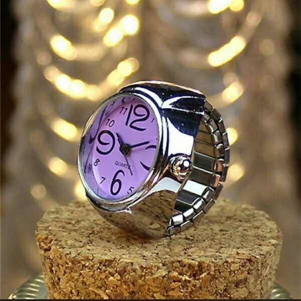 新品　未使用　指輪　時計　シンプル　9色対応　紫色　14