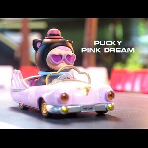 フィギュア　PUCKY PINK DREAM　POPCAR Super Track シリーズ　ポップマート　POPMART　マスコット　人形　ミニカー