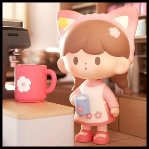 フィギュア　Kitty Barista　Molinta Cherry Blossom Cafe シリーズ　ポップマート　POPMART　マスコット　F.UN x 卓大王　サクラカフェ