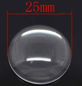 ガラスドームカボションガラスカボション10個クリアガラス オリジナルカボション作りに（25mm）