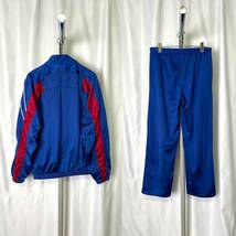 90s ADDAX ジャージ セットアップ トラック ジャケット M ブルー×レッド トラック ジャケット パンツ 80s 00s 古着 オールド ビンテージ_画像2