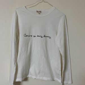 COMME CA EASY LIVING コムサ 白　長T L 白長Tシャツ