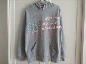 送料520円■CocaCola スウェットパーカー グレー M■コカコーラ 灰色 フロッキー■ストリート アメカジ 星条旗 古着 USA DRINK アメリカ