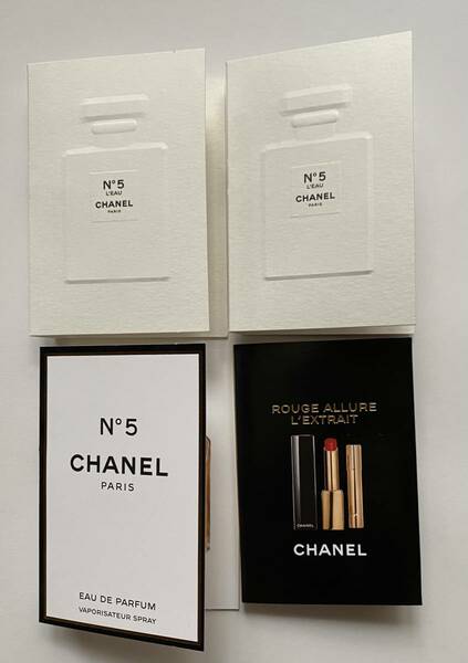 新品未使用☆ CHANEL シャネル N°5 オードゥパルファム、トワレ、口紅　サンプル　セット