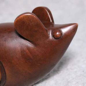 金属工芸●鼠 置物 その1 在銘 栄●銅製 11cm ブロンズ像 bronze mouse ネズミ 干支の画像9