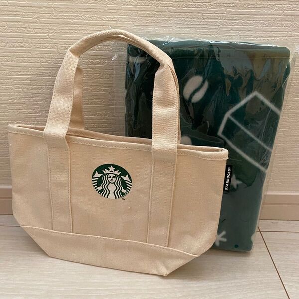 スターバックス ミニトートバッグ 小 ブランケット2枚セット 福袋 新品 未使用 スタバ STARBUCKS 2022