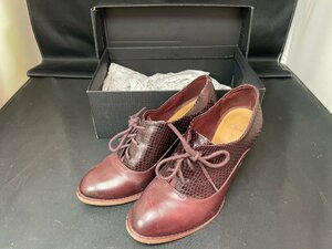 ∞希少レア【Clarks クラークス レースアップパンプス バーガンディ 靴 レディース ハイヒール ブラウン系】HO8130