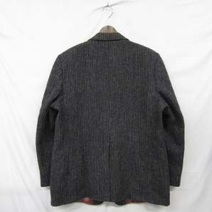 90s Harris Tweed ビッグサイズ 48L MOORES ツイード ウール テーラード ジャケット ブレザー 灰 ハリスツイード 古着 ビンテージ 2JA0905の画像2