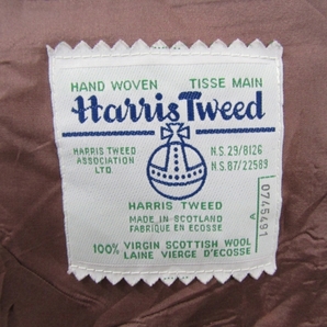 90s Harris Tweed ビッグサイズ 48L MOORES ツイード ウール テーラード ジャケット ブレザー 灰 ハリスツイード 古着 ビンテージ 2JA0905の画像3