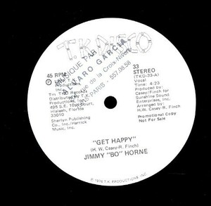 プロモ盤白ラベル！US12インチ！KENDUN刻印 Jimmy Bo Horne / Get Happy 77年【T.K. Disco / 33】It's Your Sweet Love 収録 ディスコ
