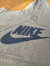 状態良好 90s ビンテージ 日本製 NIKE ナイキ スウォッシュ ビッグロゴ スウェットパーカ M 霜降りグレー ★古着_画像4