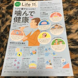 薬局健康情報誌　ライフ　見開き　年代物　販売店印有り