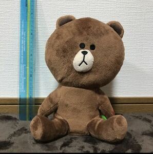 未使用　タグ付き　LINE FRIENDS くびふり　ブラウン25×20