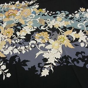 平和屋着物■極上 創業460年・千總 黒留袖 駒刺繍 更紗唐草文 金彩 高島屋扱い 逸品 tx4303の画像5