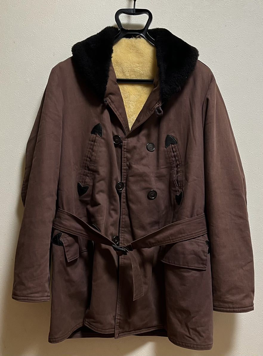 いフカフカ 50s60s ダックカナディアンコートジャケット ボアムートンL