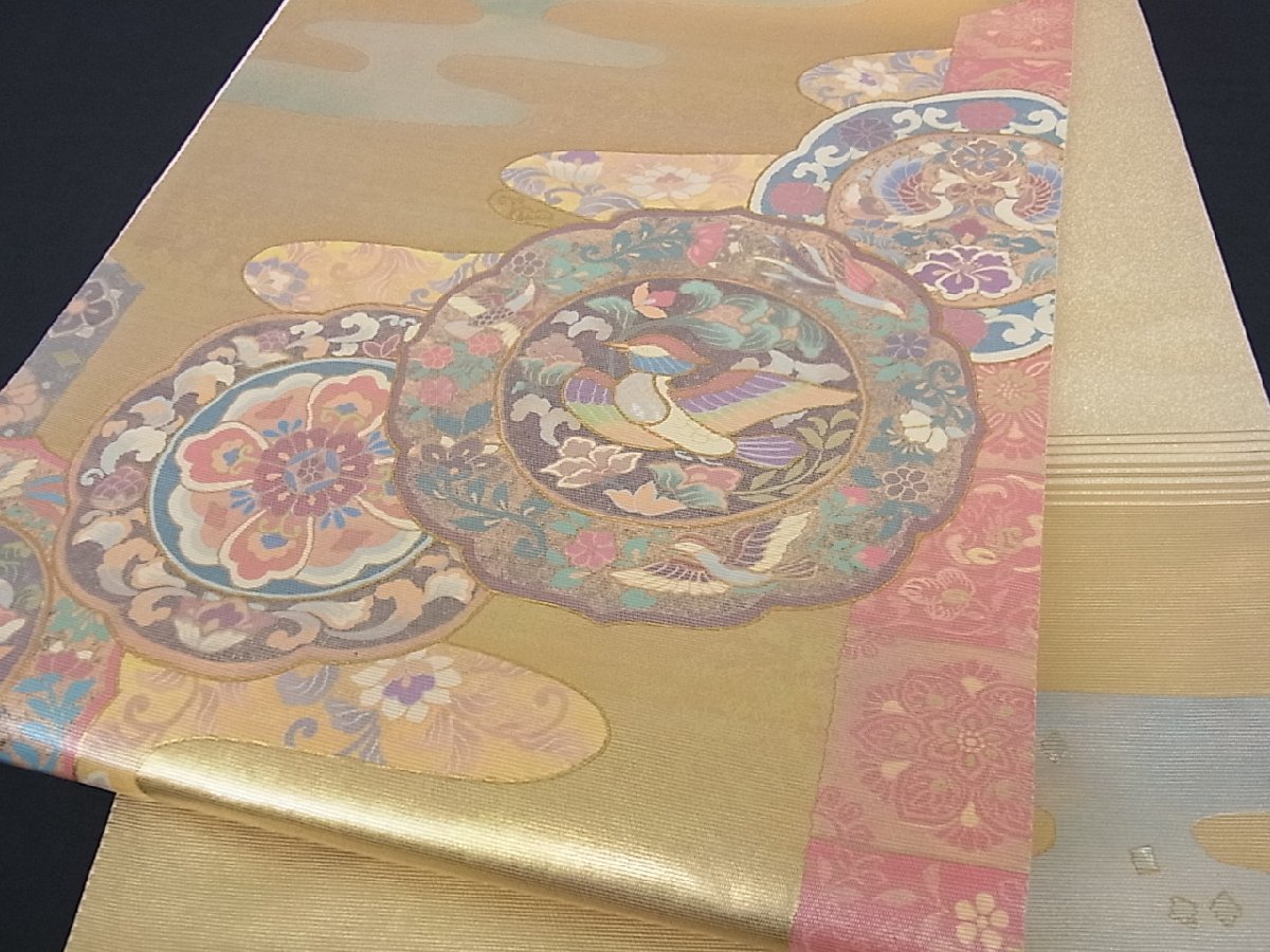 着物別誂袋帯正絹六通柄螺鈿引箔作家創作品 浴衣/水着 着物 浴衣/水着
