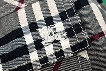 K-4017★BURBERRY LONDON BLUE LABEL バーバリー ロンドン★春夏秋 通年 正規品 日本製 グレー チェック ホース刺繍 ストレートパンツ 38_画像2