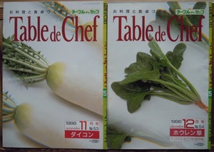 Table de Chef　ターブル・ドゥ・シェフ　5冊セット　1986年11月号・12月号　1987年1月号・3月号・4月号