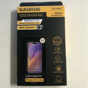 【GAURUN】ガラス保護フィルム (2枚入り) iPhone12 Pro Max用 硬度9H フルカバー 指紋防止 耐衝撃 2.5D @7W@9
