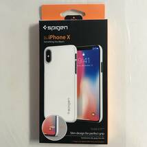 【Spigen】スマホケース iPhone X Jet White 057CS22112S @8W_画像2