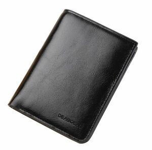 二つ折り財布 小銭入れ コインケース 財布 メンズ ブラック レザー 黒色 高級感 おしゃれ