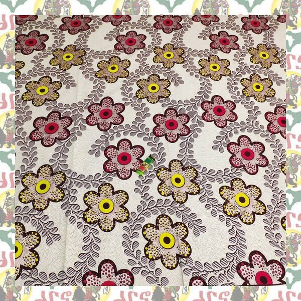 【SALE/270cm x 110cm/3ヤード】アフリカンプリント生地 barg-k67 アフリカ布 アフリカ生地 ゴールドプリント アンカラ キテンゲ パーニュ