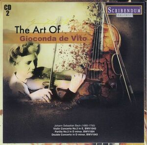 [CD/Scribendum]バッハ:無伴奏ヴァイオリンのためのパルティータ第2番ニ短調BWV.1004他/G.d.ヴィート(vn) 1947-1950他