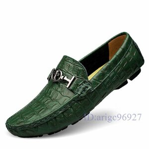 Y785* new goods Loafer super-beauty goods slip-on shoes original leather driving shoes cow leather men's shoes large size equipped . сolor selection possible green 