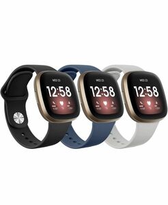 [3本セット]スポーツバンドfor Fitbit Versa 3バンド、Fitbit Senseバンド　シリコン　交換リストバンド