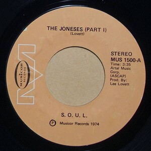 Funk◆USオリジ◆S.O.U.L. - The Joneses◆Musicor Records / MUS 1500◆7inch/7インチ/試聴/超音波洗浄