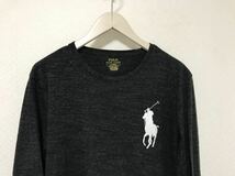 本物ポロラルフローレンPOLO RalphLaurenコットンビックポニー刺繍長袖ロンTシャツメンズアメカジサーフビジネスミリタリーグレーM_画像2