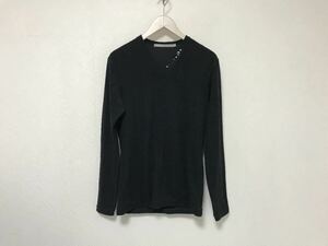 本物フランシストモークスFranCisT_MOR.K.S.コットンVネックタオル生地長袖ロンTシャツメンズアメカジミリタリーサーフビジネススーツM黒2