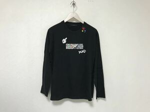 本物スタビドマフィーSTVDMUFFWコットンワッペン長袖ロンTシャツメンズアメカジミリタリーサーフビジネススーツ2M黒ブラック日本製