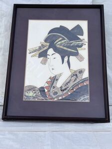 Art hand Auction ◆蝶の羽根画 貼り絵 浮世絵 日本画 美人画◆g-125, 美術品, 絵画, はり絵, きり絵