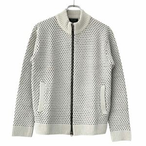 【未使用品 MEN'S BIGI メンズビギ ニットジャケット ブルゾン】オフホワイト Sサイズ