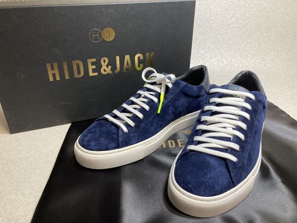 新品 ハイド&ジャック/HIDE&JACK(伊) 大人のスニーカー41紺スエード 定番【オイル】25.5~26cm位 定価4万円