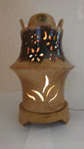 Art hand Auction Ceramic lamp (flower light with ears), handmade works, interior, miscellaneous goods, ornament, object