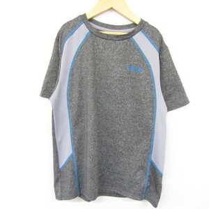 フィラ 半袖Tシャツ プラシャツ ストレッチ 速乾 スポーツウエア 男の子用 US L10-12サイズ ダークグレー白 キッズ 子供服 FILA