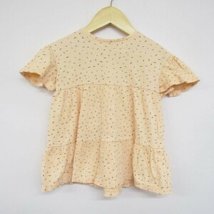 ザラ 総柄 半袖Tシャツ カットソー 女の子用 92サイズ 薄オレンジ ベビー 子供服 ZARA