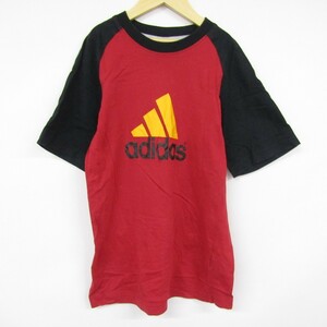 アディダス 半袖Tシャツ ロゴプリント 速乾 スポーツウエア 男の子用 160サイズ 黒赤 キッズ 子供服 adidas