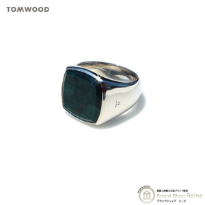 トムウッド （TOM WOOD） クッション リング Cushion Ring グリーンマーブル シルバー 925 指輪 #54 14号 R74HQGMB01S925（新品）