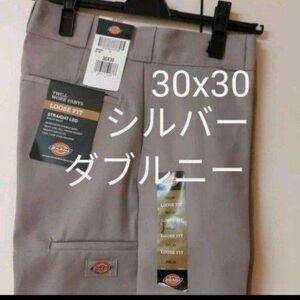 新品 30x30 SV ダブルニー ワークパンツ ディッキーズ シルバー