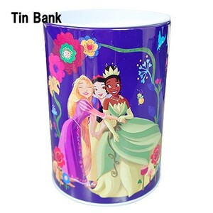 ディズニープリンセス 貯金箱 ( パープル ) 17338b ちょきんばこ 缶 Disney Princess Saving Bank キャラクター 雑貨 グッズ 輸入