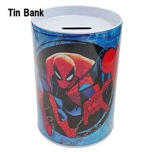 スパイダーマン 貯金箱 ( ブルー ) 17341a ちょきんばこ 缶 SPIDER-MAN Saving Bank MARVEL マーベル キャラクター 雑貨 グッズ 輸入
