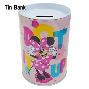 ミニー 貯金箱 ( ピンク／ドット ) 17340a ちょきんばこ 缶 Minnie Mouse Saving Bank ディズニー Disney キャラクター 雑貨 グッズ 輸入
