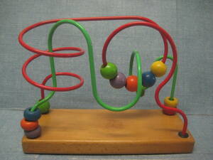 *Child Friend child friend Roo pin g/ beads Coaster wooden toy hand playing *