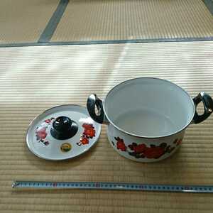 ZOJIRUSHI 象印 ホーロー 昭和 レトロ 両手鍋 花柄 ビンテージ 調理器具 キッチン用品 未使用